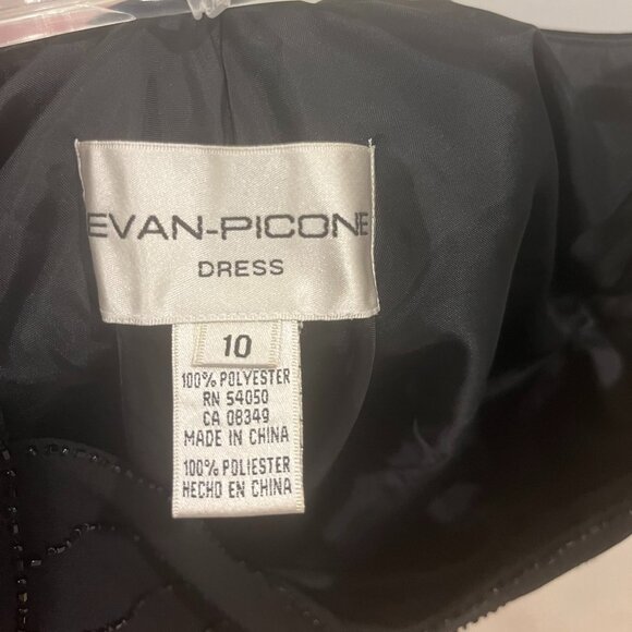 Evan Picone Slip Black Dress, Beaded, Size 10 - Picture 3 of 4